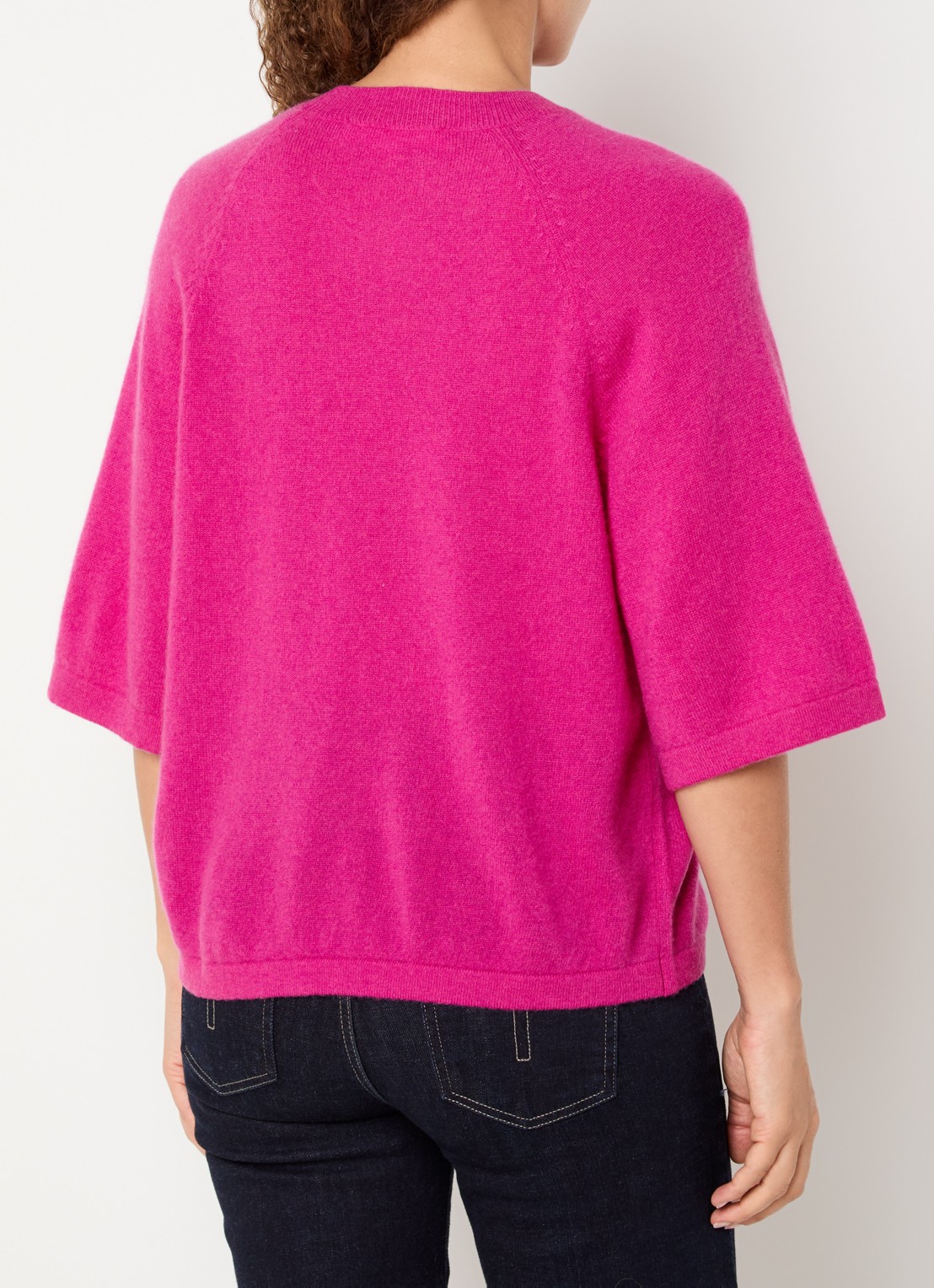 Absolut Cashmere. Leana fijngebreide trui van kasjmier - achterkant fuchsia