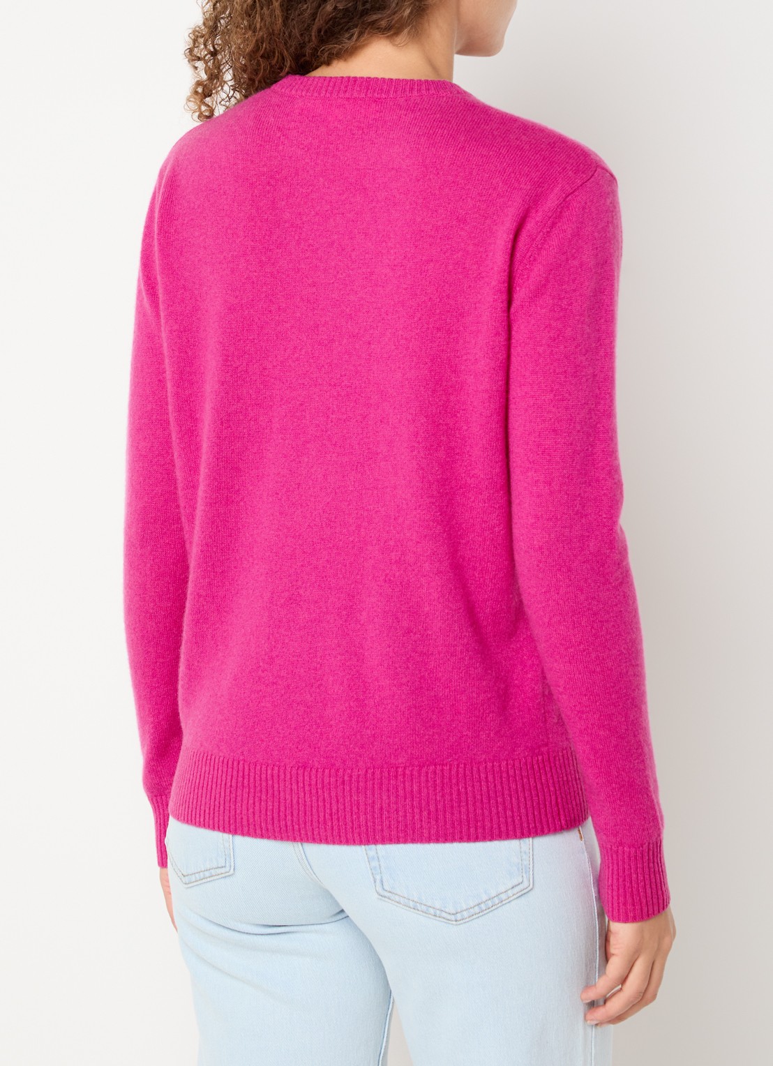 Absolut Cashmere. Ysee fijngebreide trui van kasjmier - achterkant 2 fuchsia