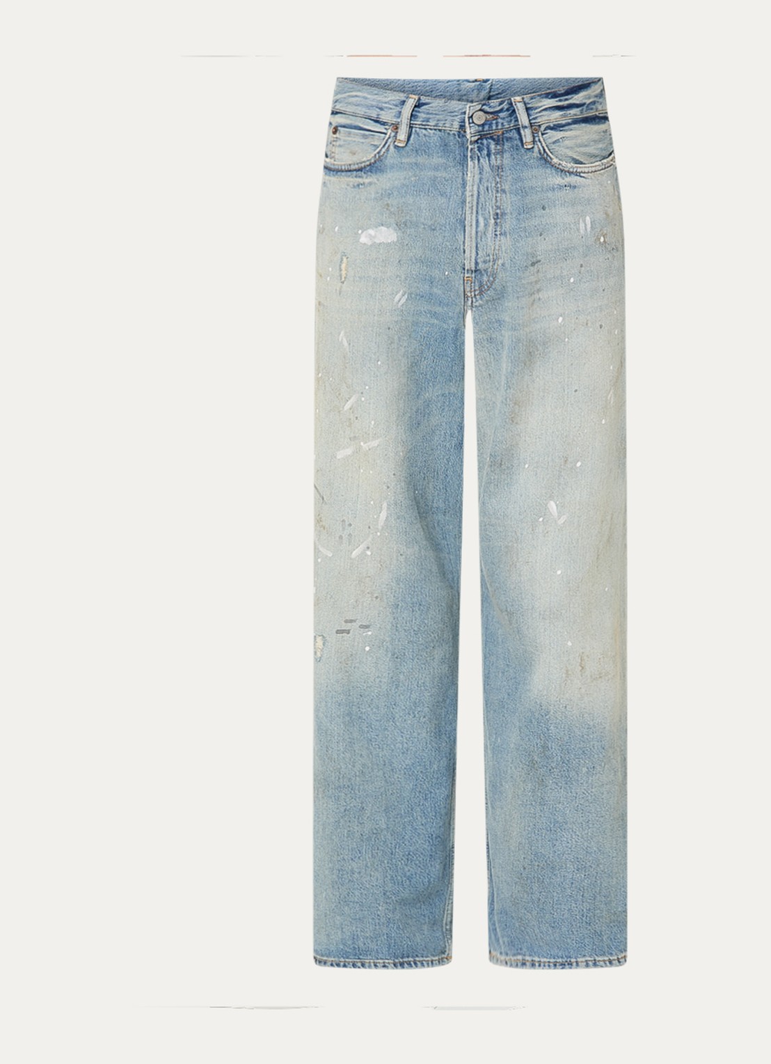 Acne Studios 1981 wide leg jeans met medium wassing - voorkant 2 indigo