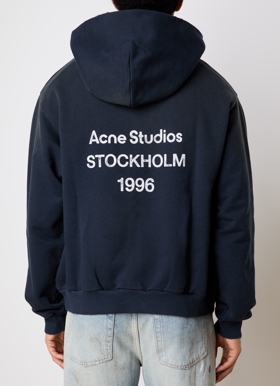 Acne Studios 1996 hoodie met steekzakken - detail 4 donkerblauw