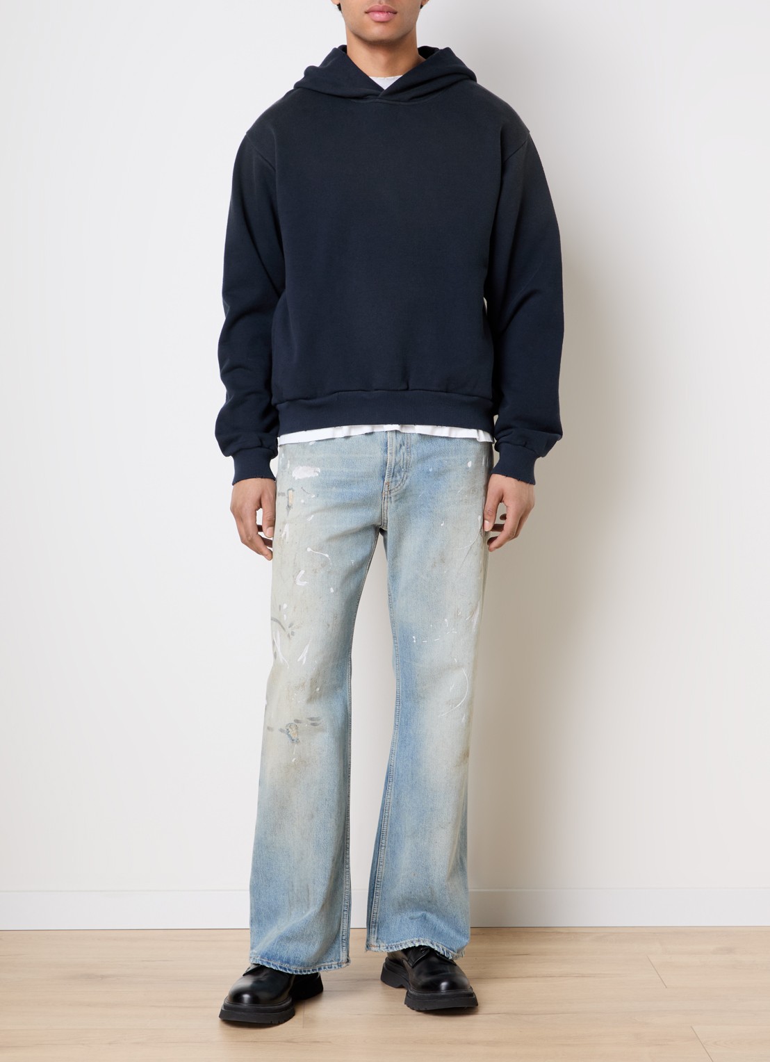 Acne Studios 1996 hoodie met steekzakken - voorkant 3 donkerblauw