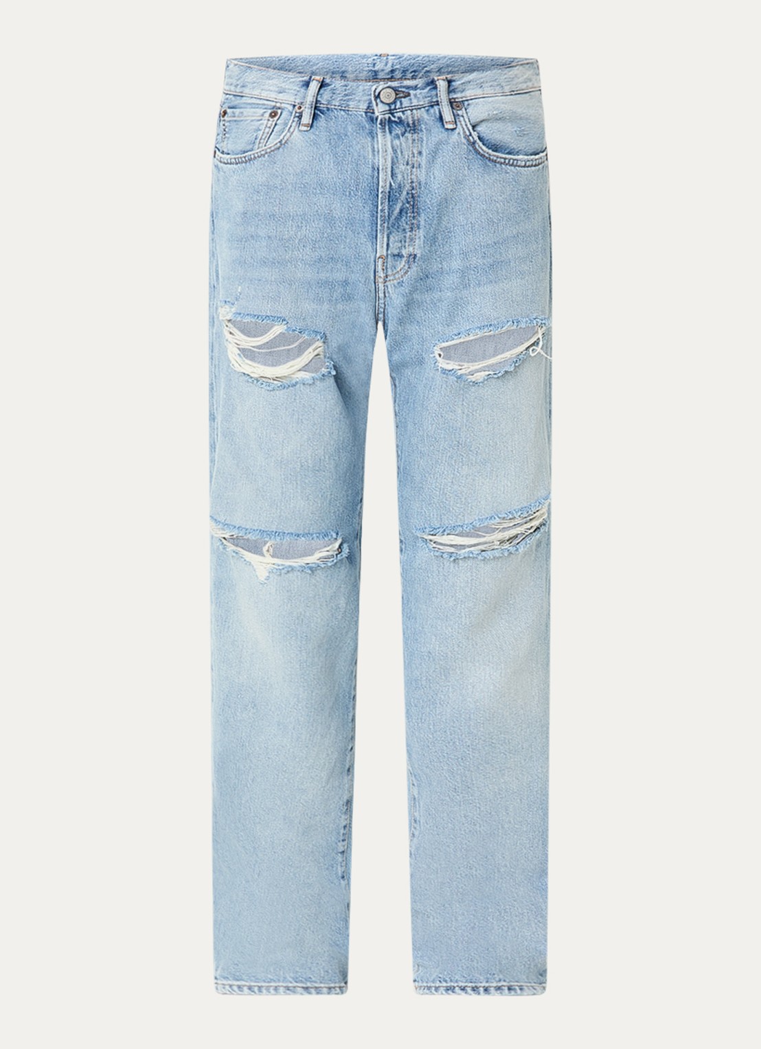 Acne Studios 1996 slim fit jeans met destroyed afwerking - voorkant 4 indigo