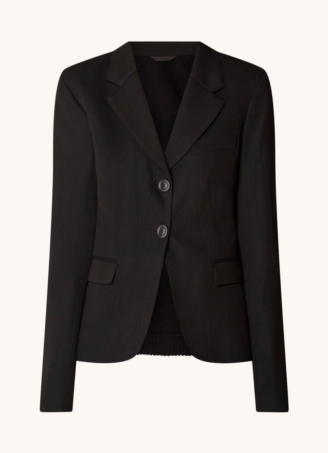 Acne Studios Blazer in wolblend met ribgebreid achterpand - voorkant 4 zwart