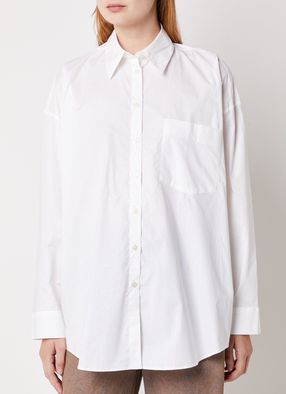Acne Studios Blouse met borstzak en stretch - detail 4 wit