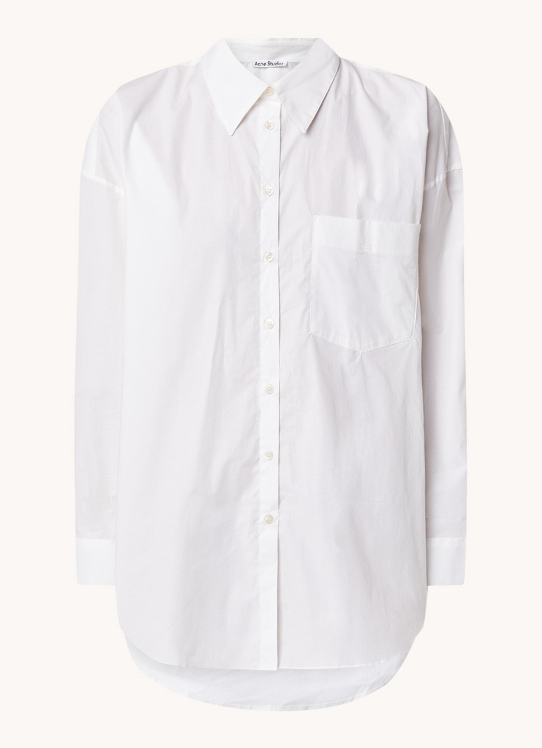 Acne Studios Blouse met borstzak en stretch - voorkant 2 wit