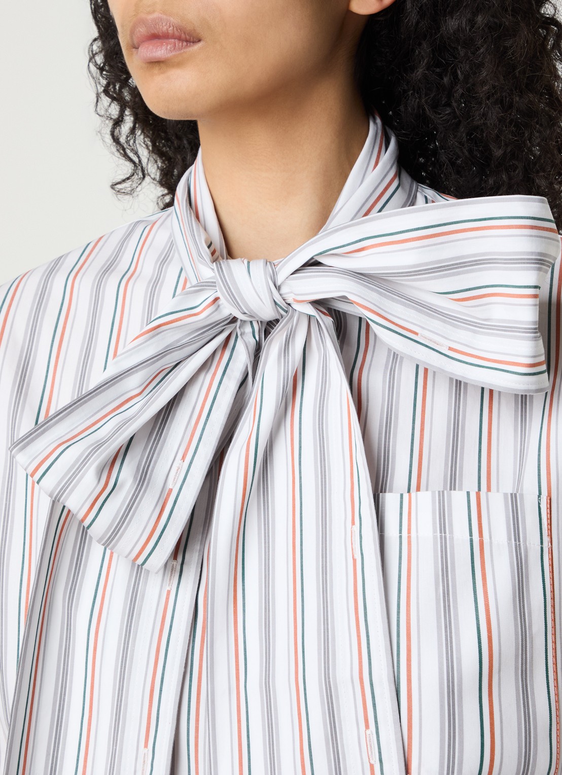 Acne Studios Blouse met streepprint en sjaalkraag - detail 5 grijs