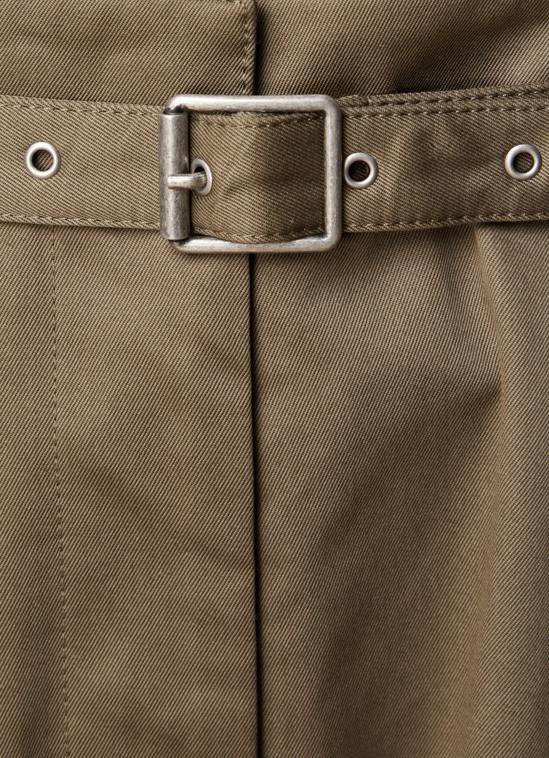Acne Studios Cropped high waist loose fit cargobroek met steekzakken - detail 3 legergroen