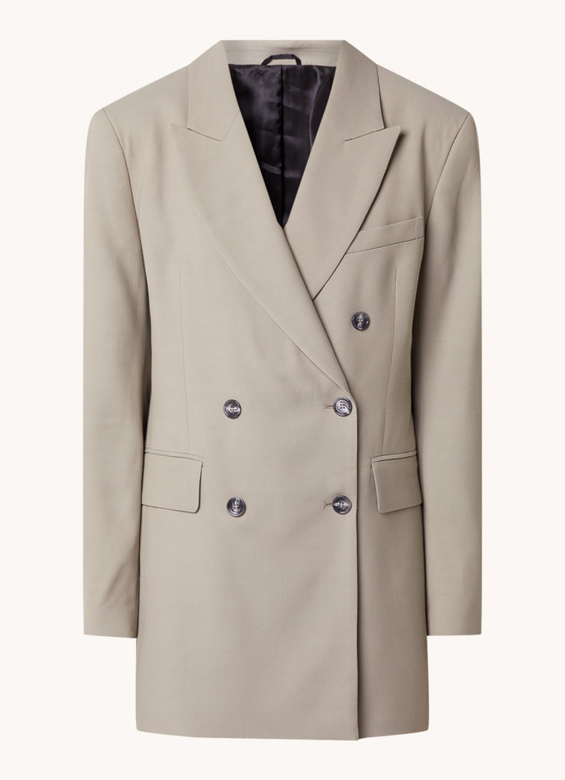 Acne Studios Double-breasted blazer in wolblend met klepzakken - voorkant 5 middengrijs