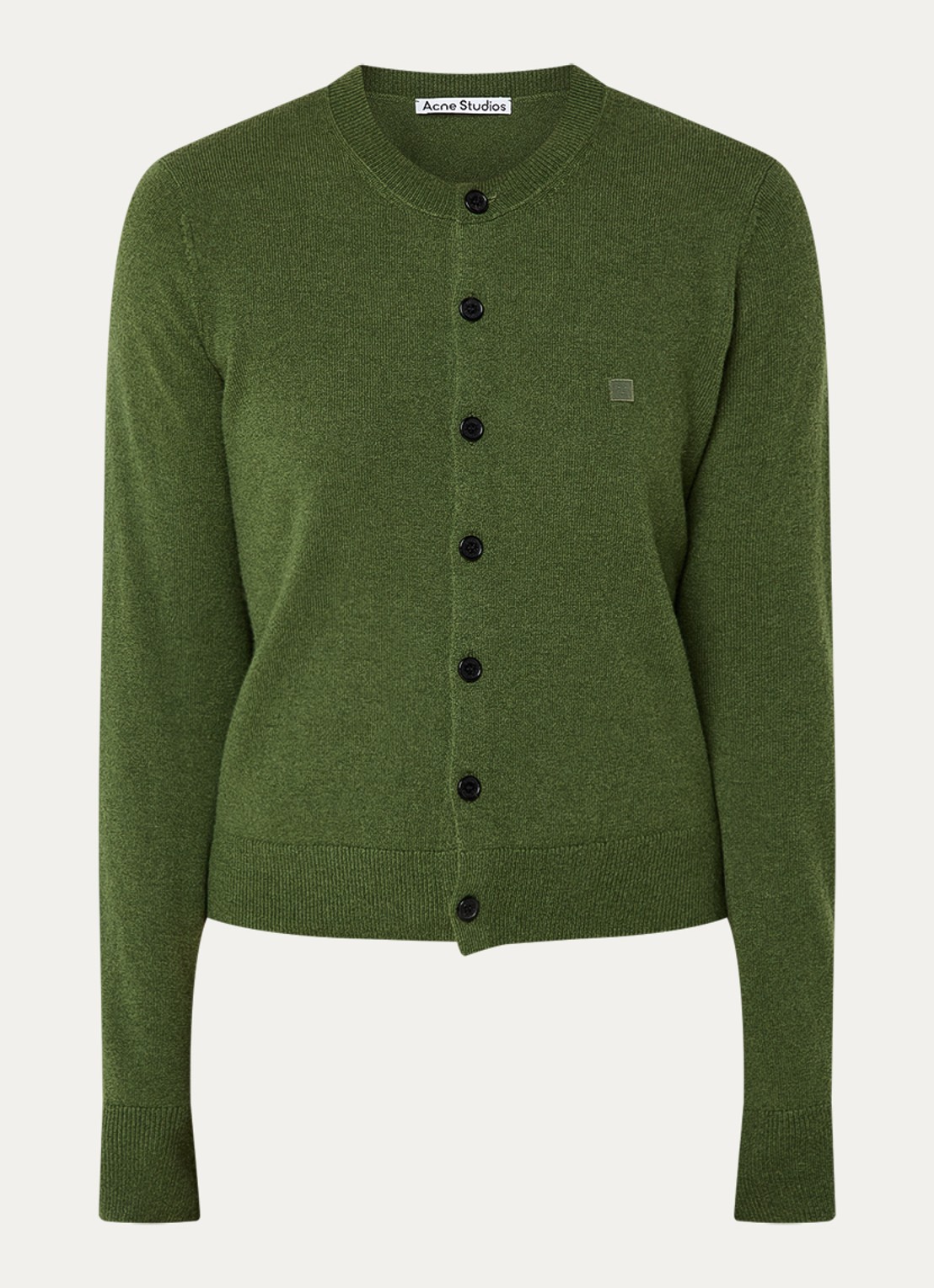 Acne Studios Fijngebreid vest in wolblend - voorkant groen