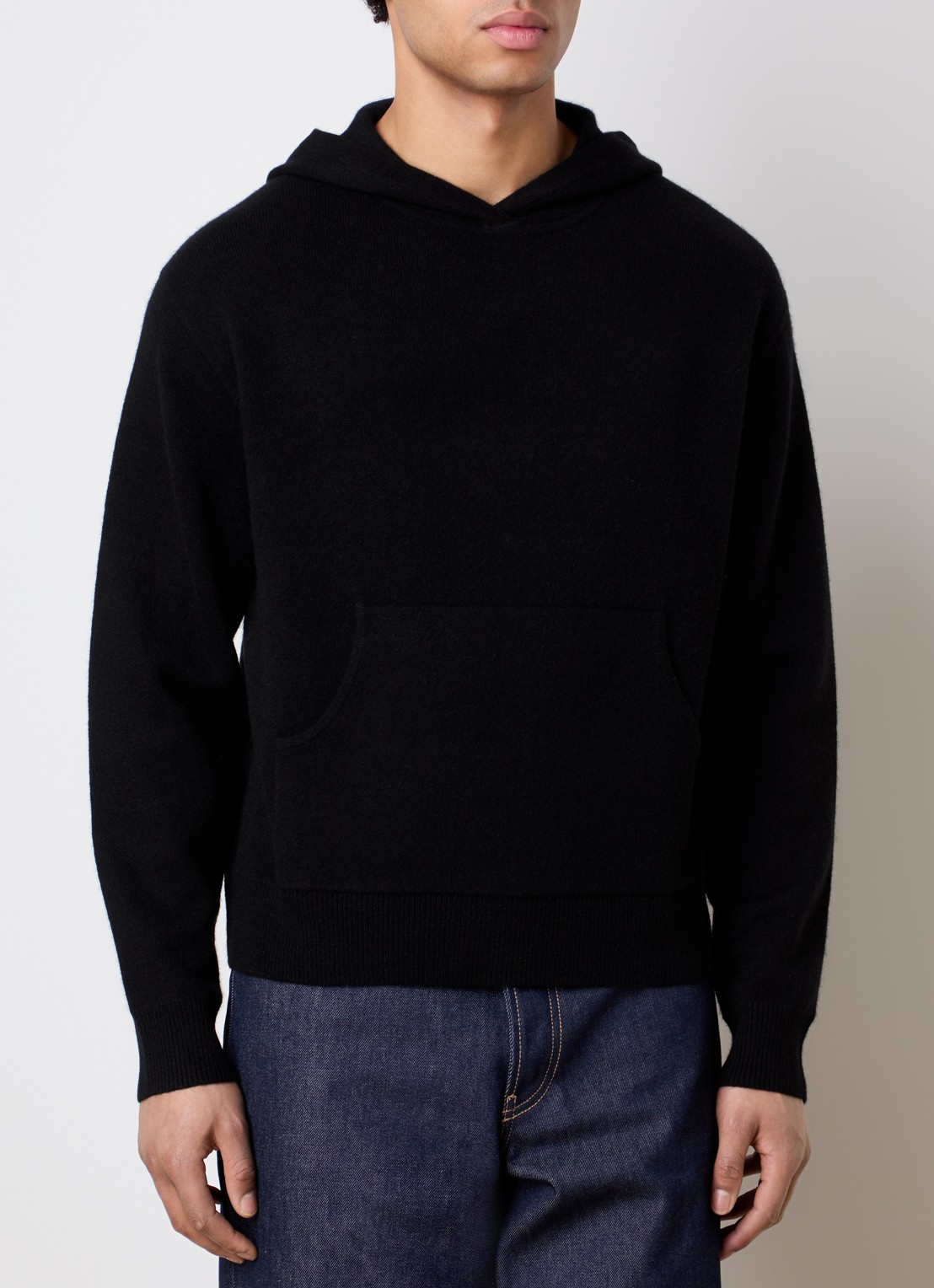 Acne Studios Fijngebreide hoodie in kasjmierblend - achterkant zwart