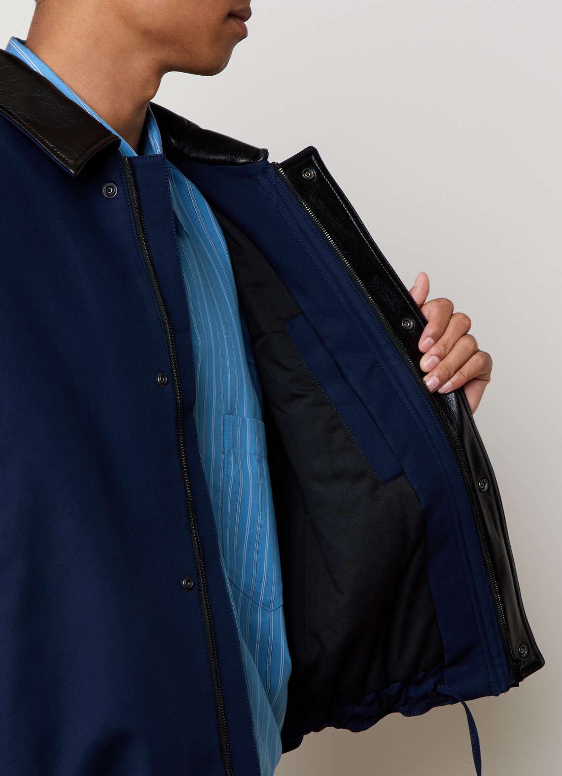 Acne Studios Gewatteerd jack met steekzakken - detail 5 donkerblauw