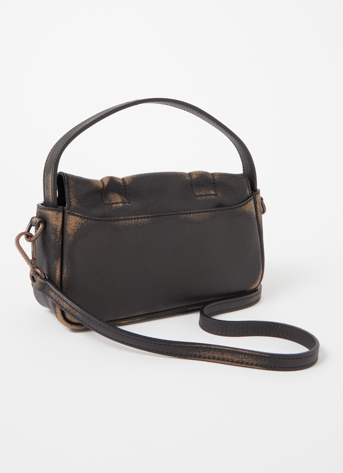 Acne Studios Handtas van kalfsleer met afneembare schouderriem - achterkant 7 donkerbruin