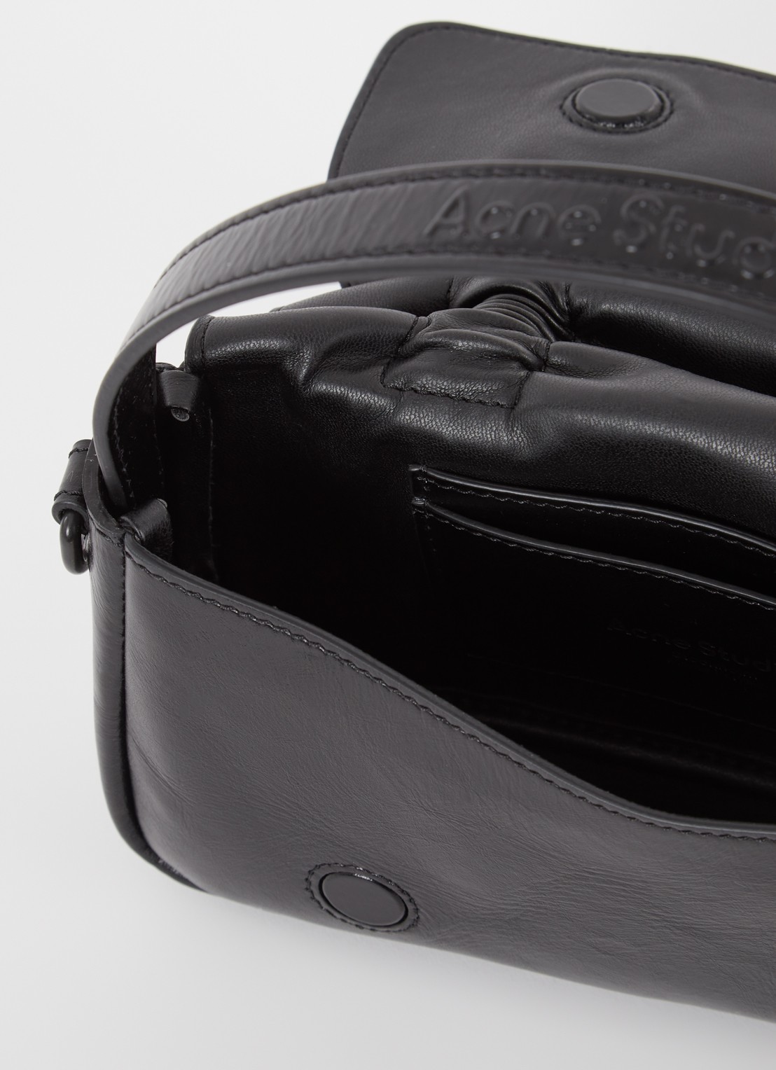 Acne Studios Handtas van kalfsleer met strikdetail - detail 4 zwart