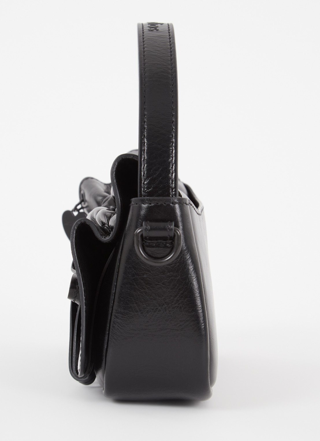 Acne Studios Handtas van kalfsleer met strikdetail - detail 5 zwart