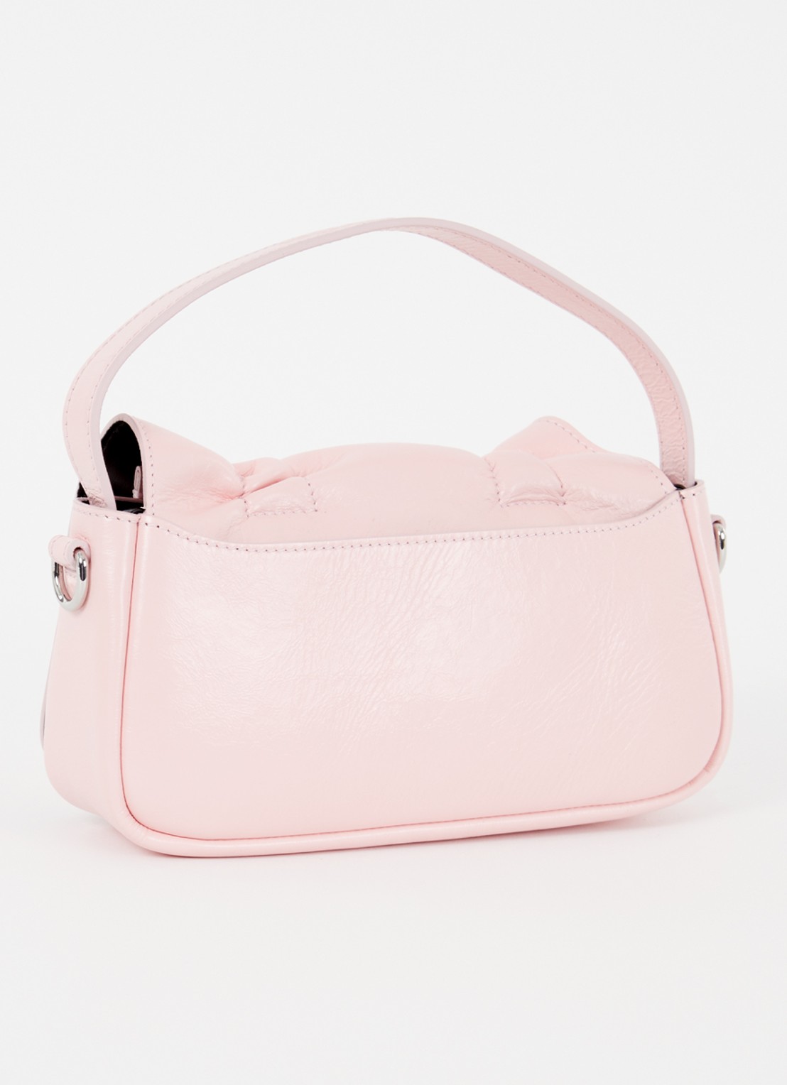 Acne Studios Handtas van kalfsleer met strikdetail - achterkant 4 lichtroze
