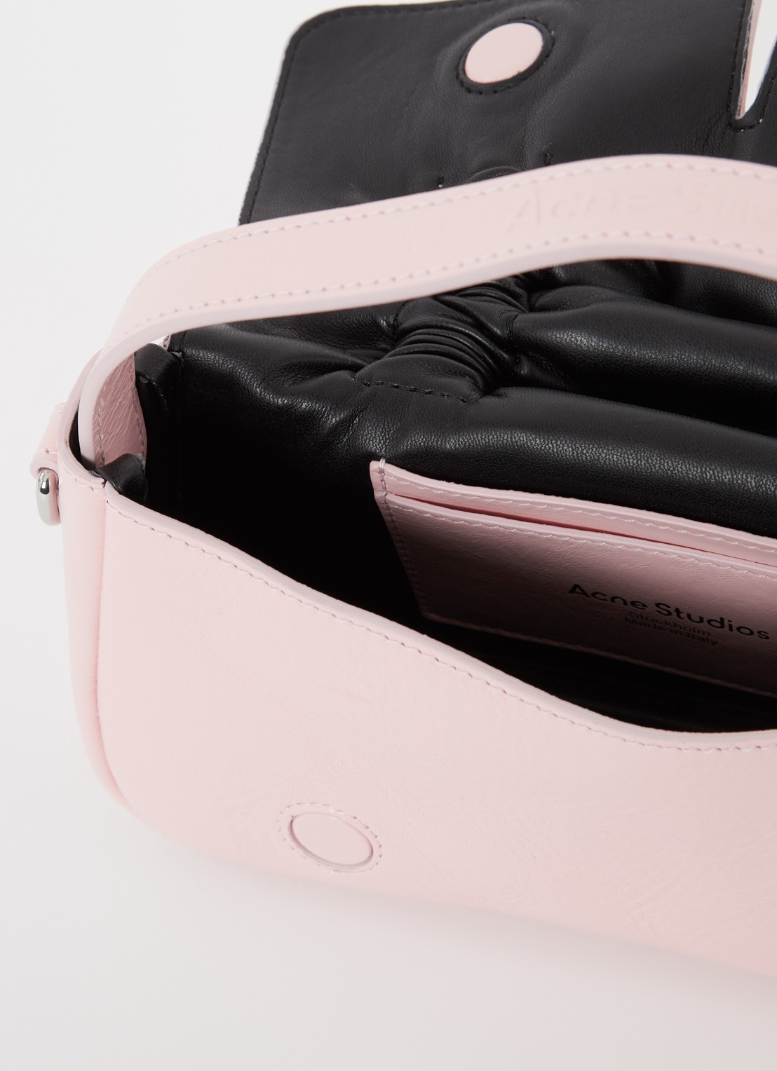 Acne Studios Handtas van kalfsleer met strikdetail - detail 5 lichtroze