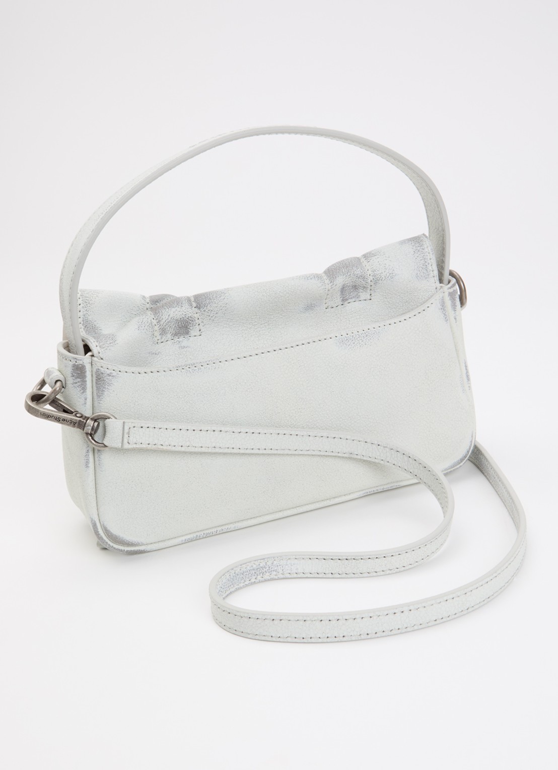 Acne Studios Handtas van leer met afneembare schouderriem - achterkant gebroken wit
