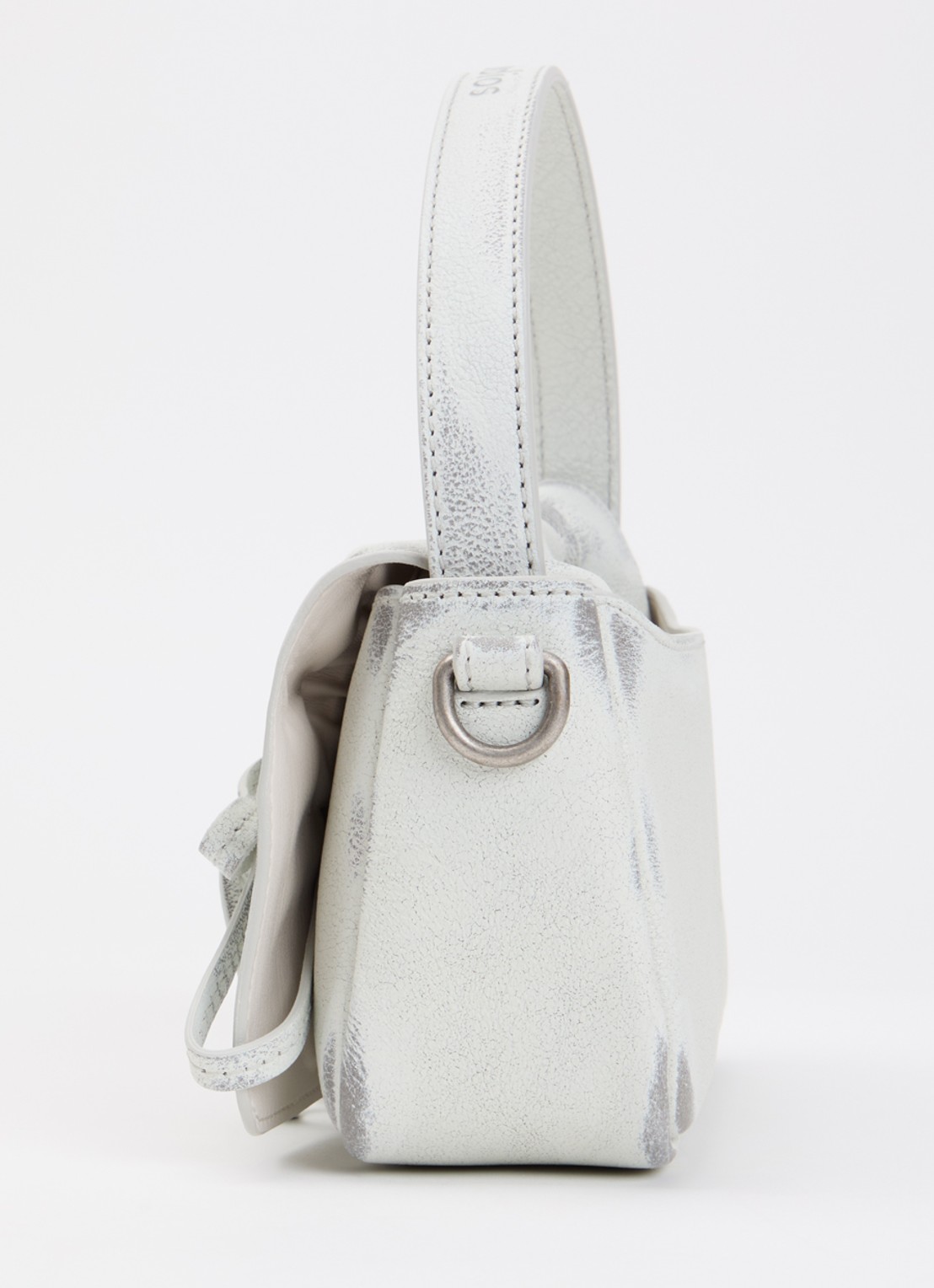 Acne Studios Handtas van leer met afneembare schouderriem - detail 3 gebroken wit