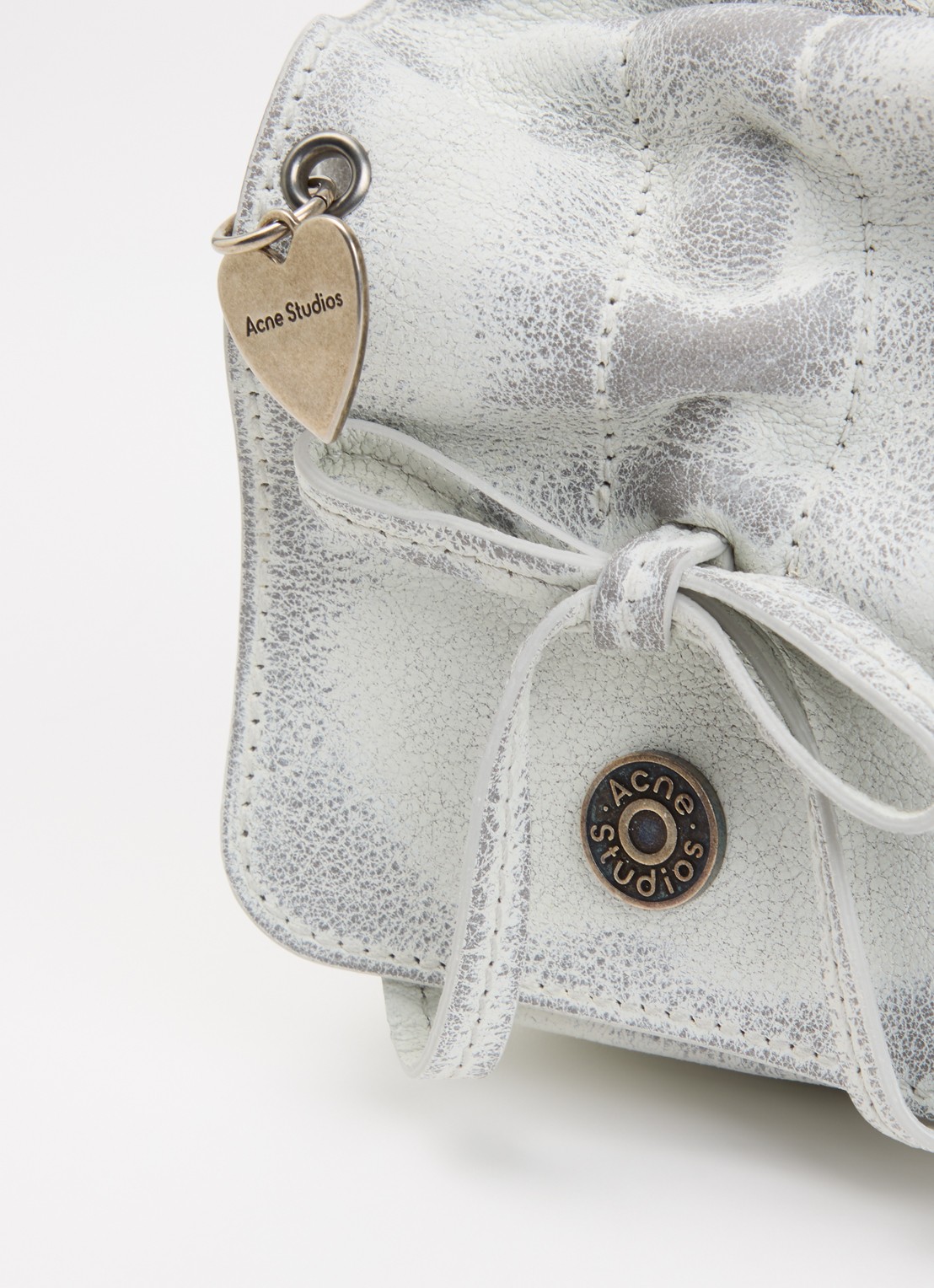 Acne Studios Handtas van leer met afneembare schouderriem - detail 4 gebroken wit