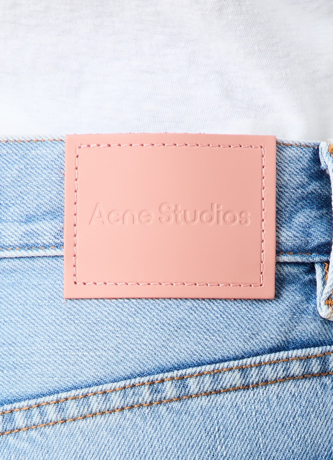 Acne Studios High waist loose fit jeans met lichte wassing - detail 3 indigo