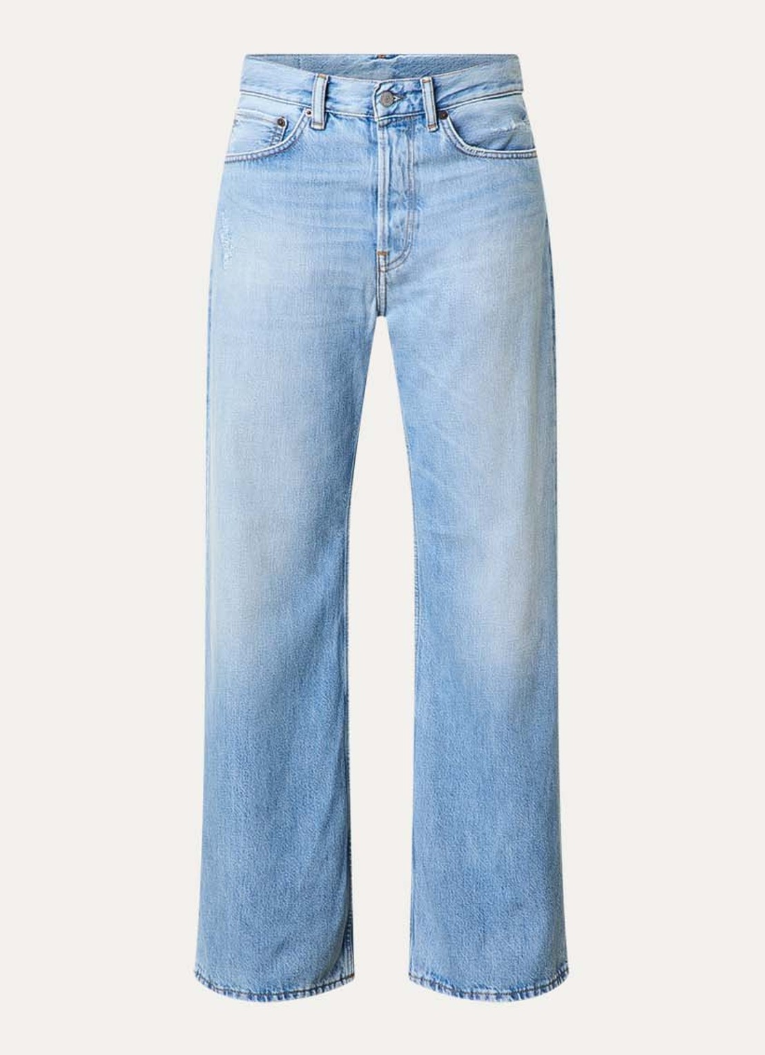 Acne Studios High waist loose fit jeans met lichte wassing - voorkant 4 indigo