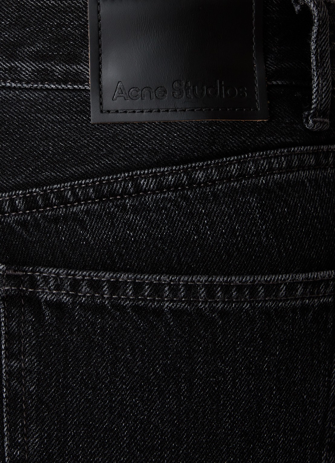 Acne Studios High waist straight leg jeans met gekleurde wassing - detail 3 zwart