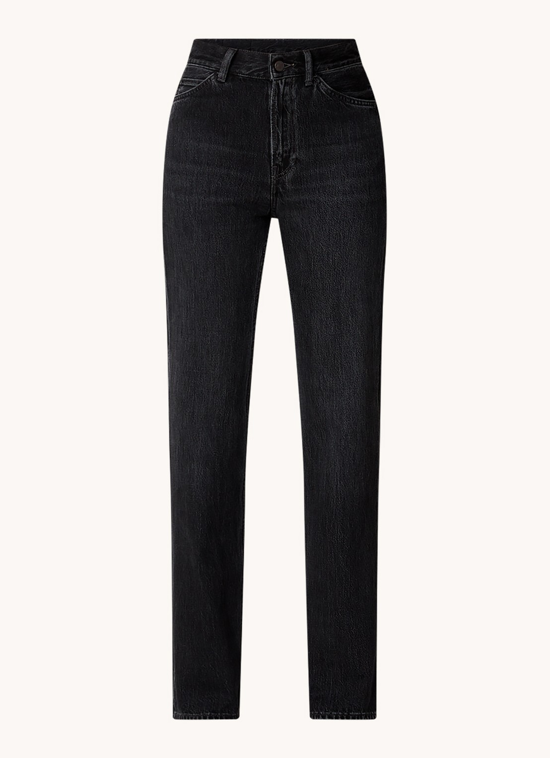 Acne Studios High waist straight leg jeans met gekleurde wassing - voorkant 5 zwart