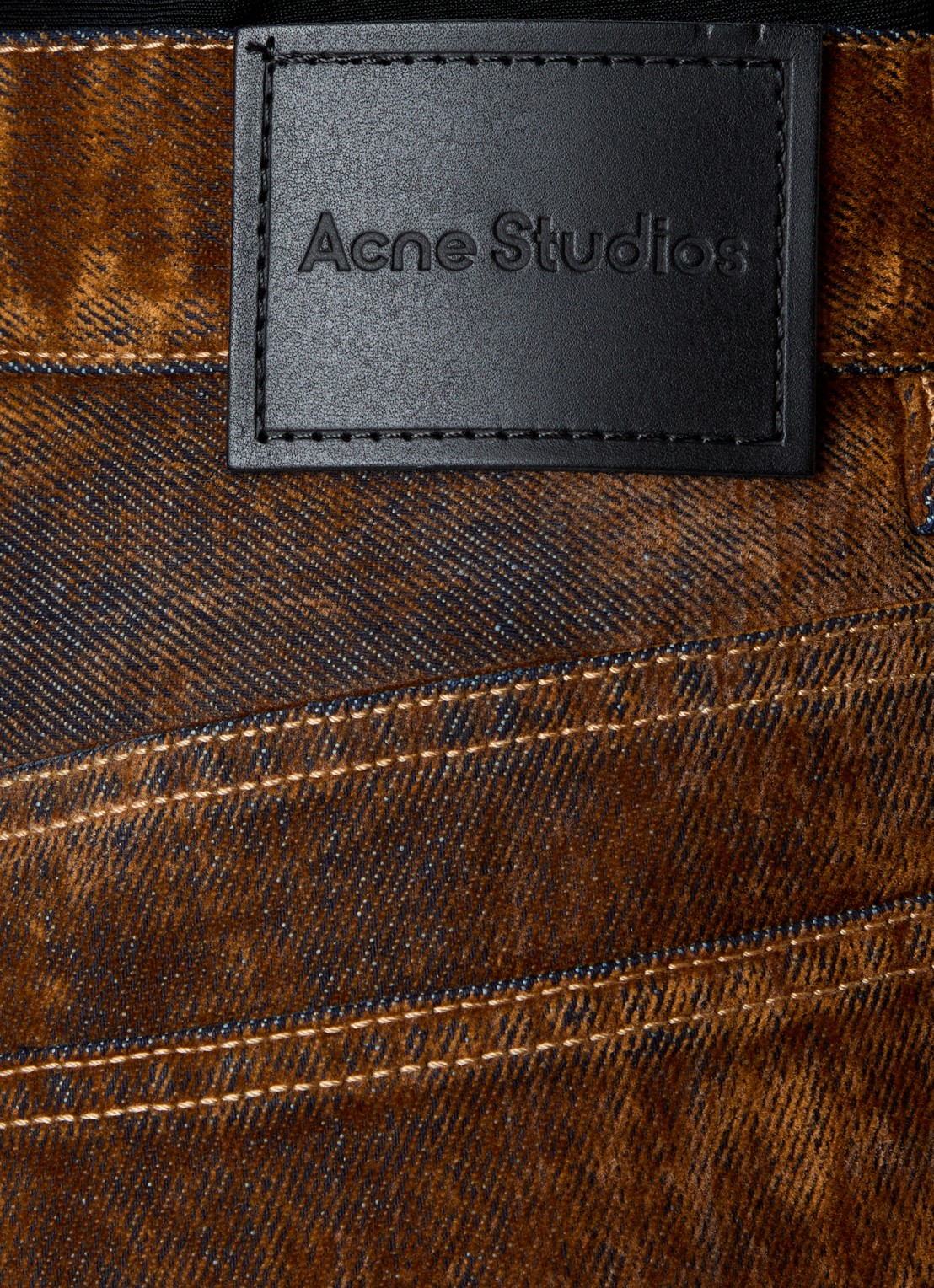 Acne Studios High waist straight leg jeans van fluweel - detail 3 bruin