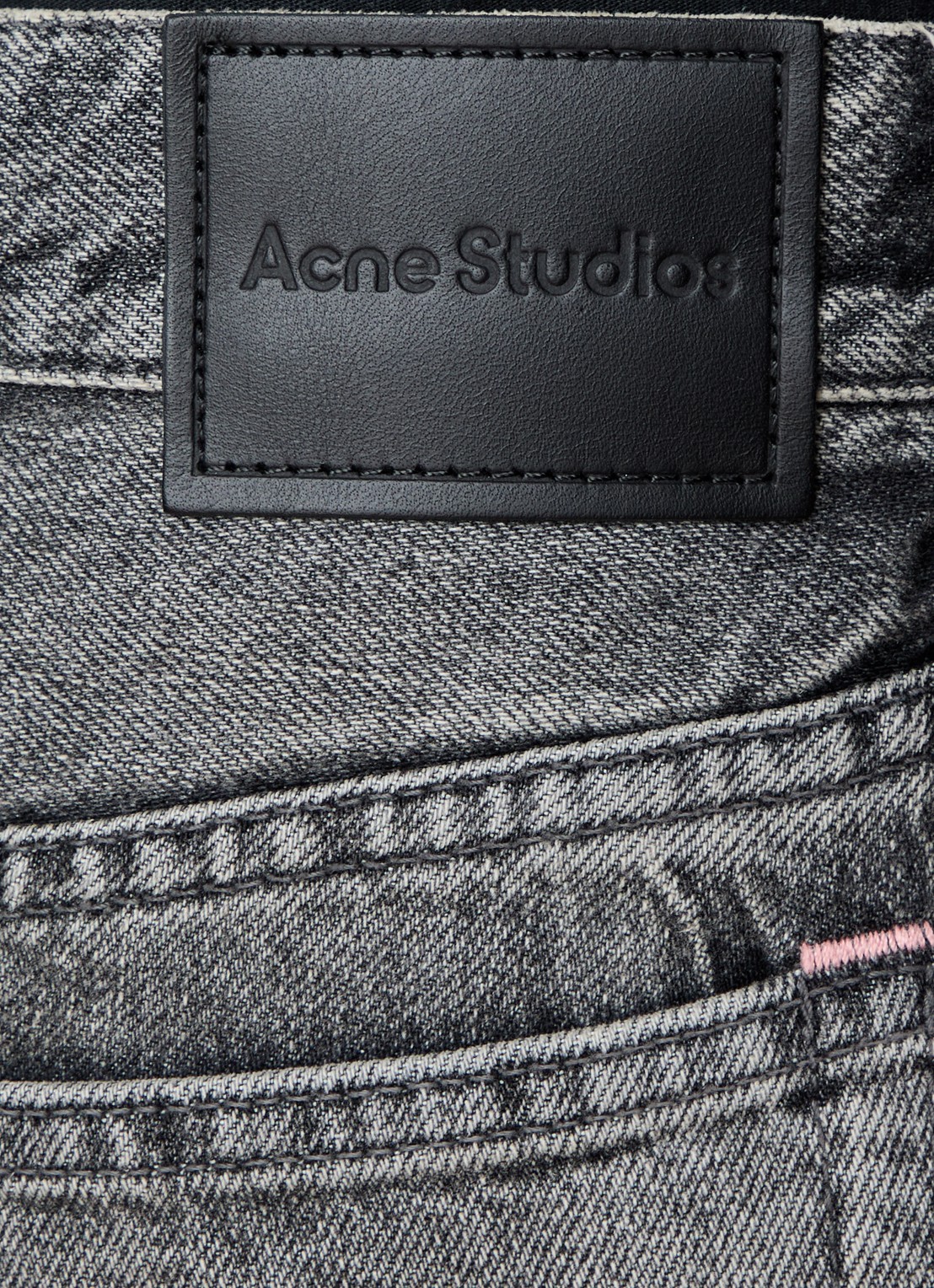 Acne Studios High waist tapered fit jeans  met gekleurde wassing - detail 5 zwart