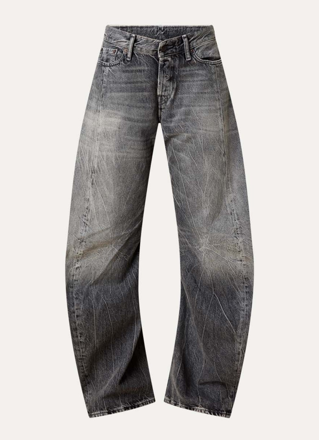 Acne Studios High waist tapered fit jeans  met gekleurde wassing - voorkant zwart