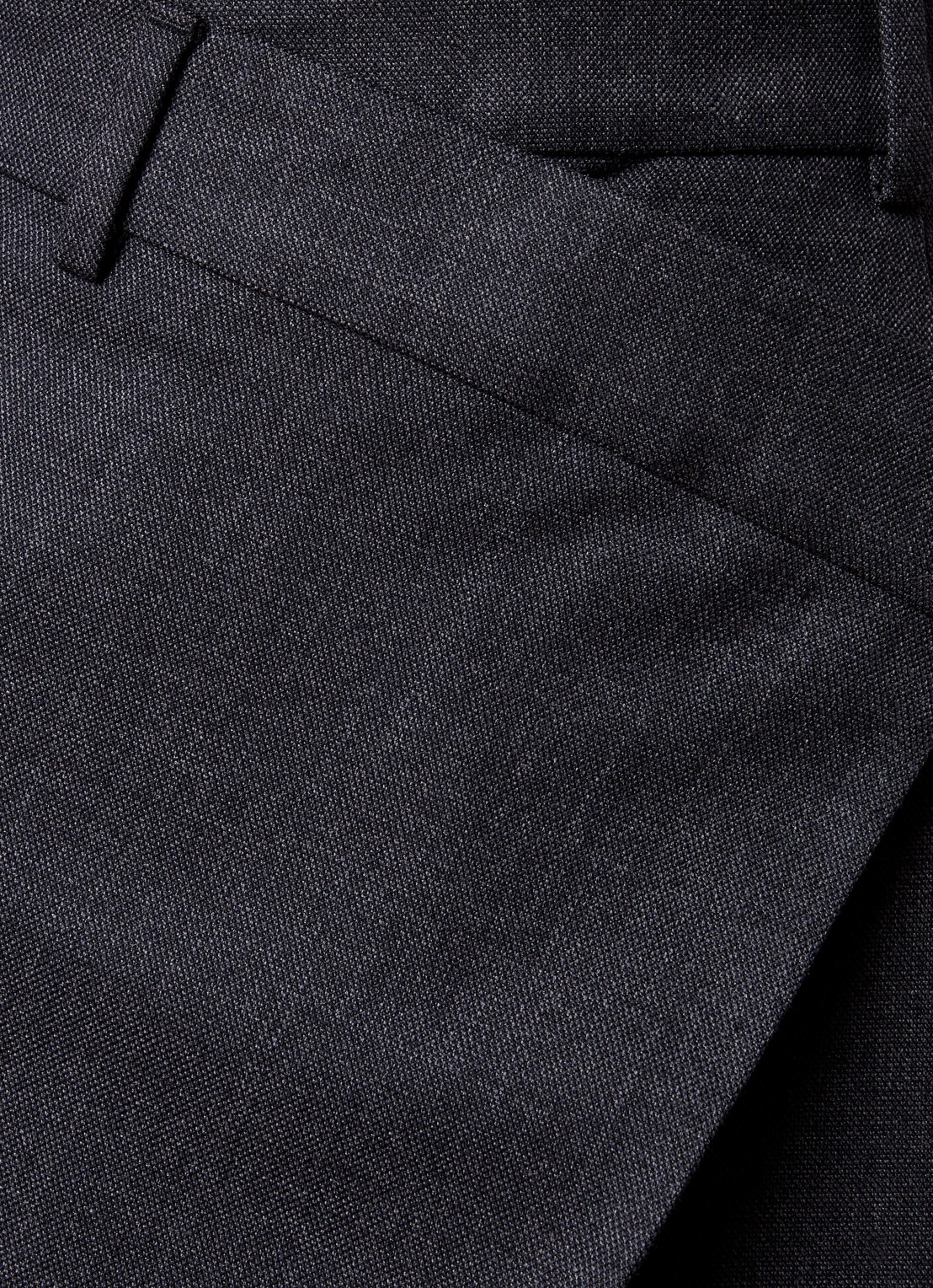 Acne Studios High waist wide fit pantalon in wolblend met overslag  - detail 5 antraciet