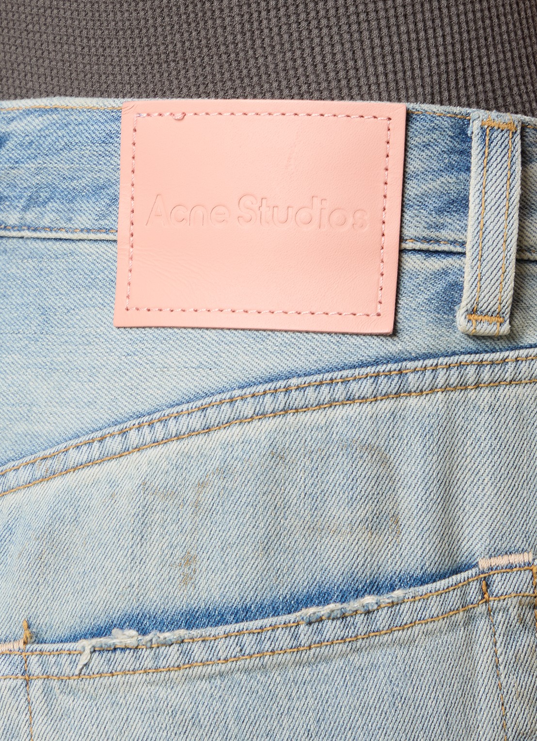 Acne Studios High waist wide leg jeans met lichte wassing - detail 4 indigo