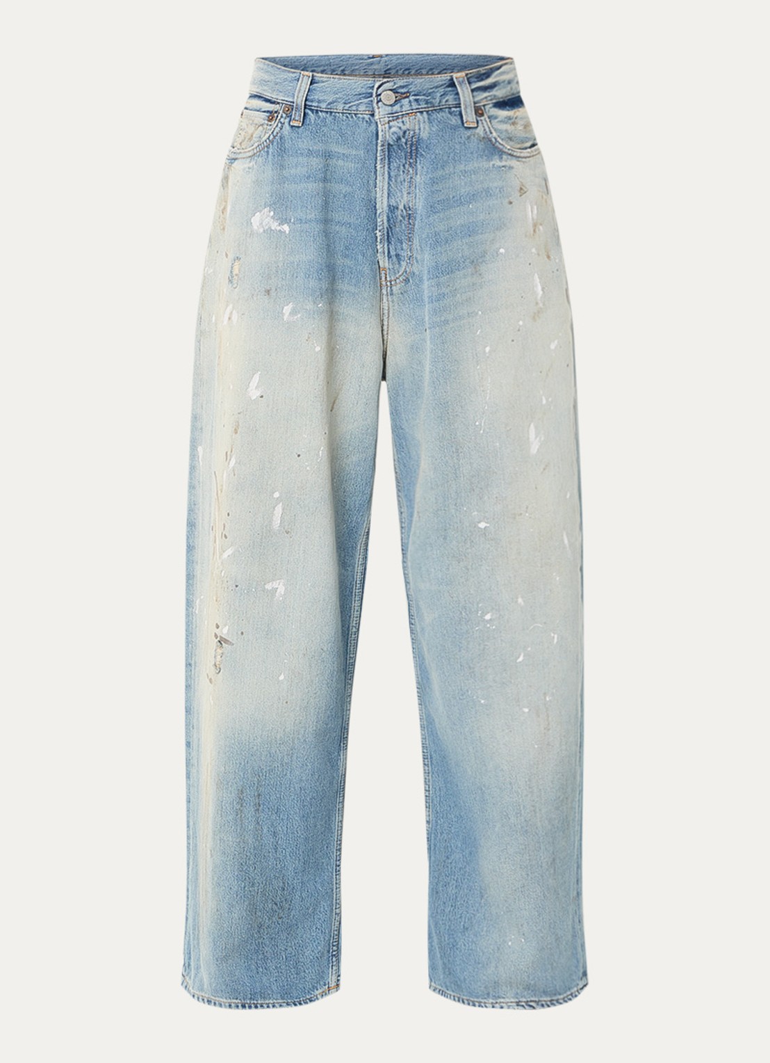 Acne Studios High waist wide leg jeans met lichte wassing - voorkant 5 indigo