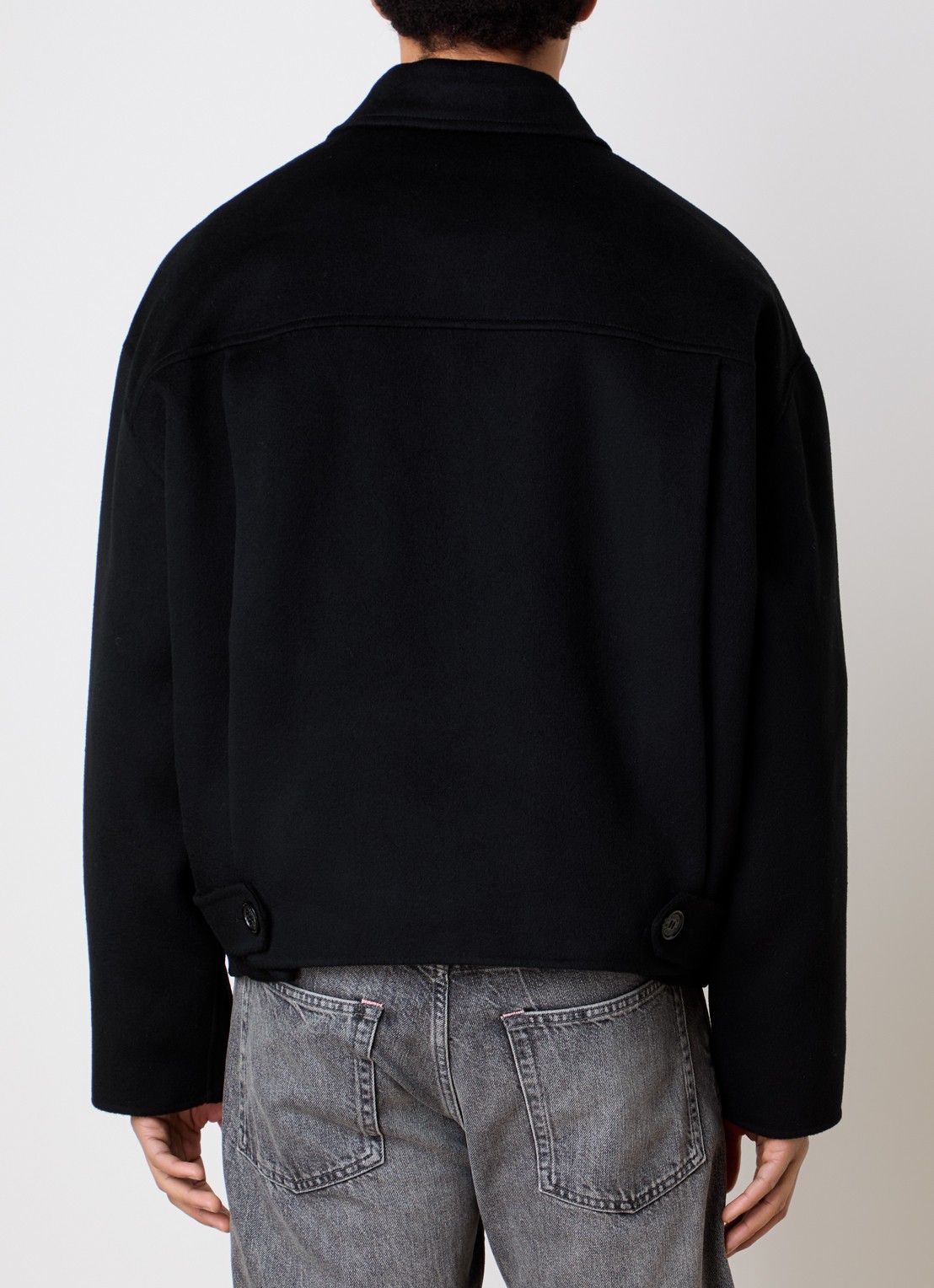 Acne Studios Jack in kasjmierblend met steekzakken - achterkant 6 zwart