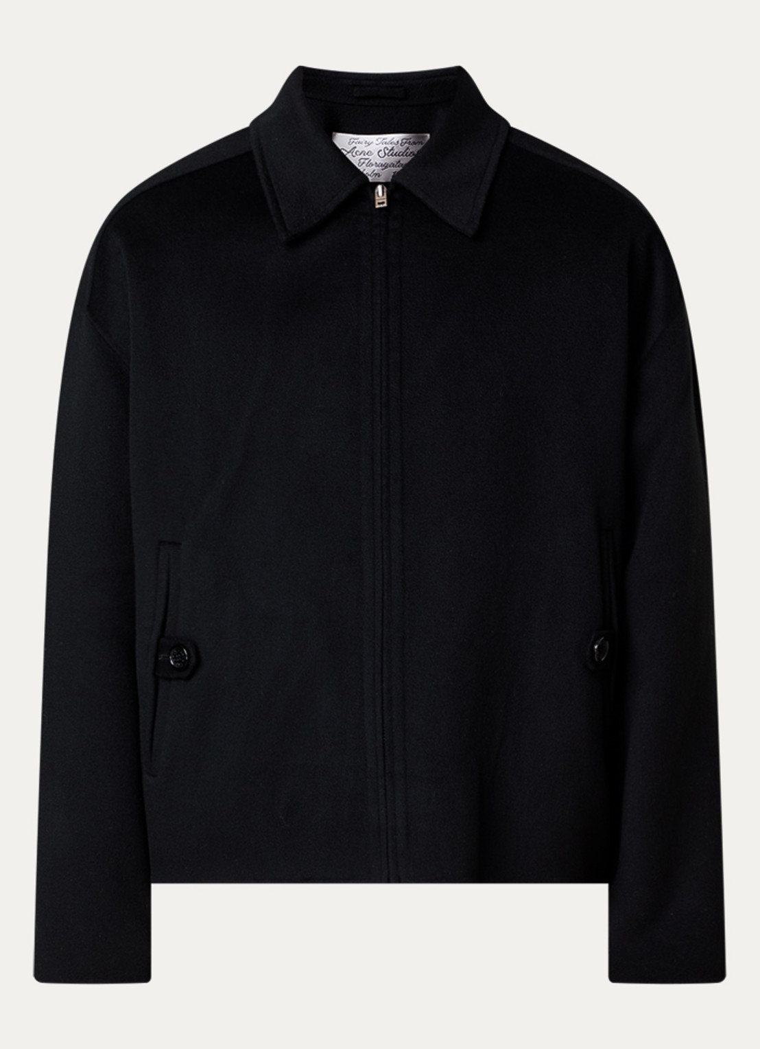 Acne Studios Jack in kasjmierblend met steekzakken - voorkant zwart