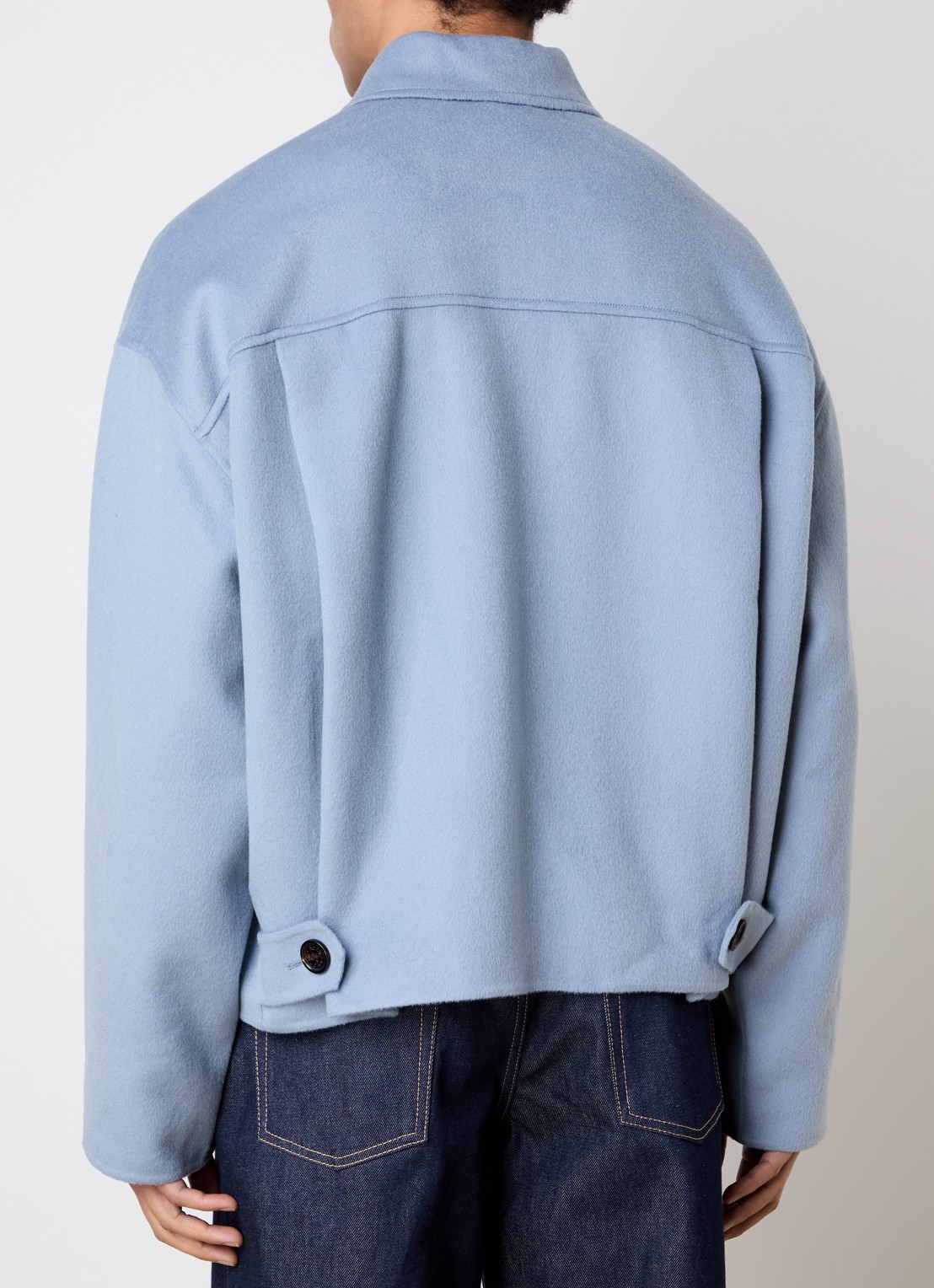 Acne Studios Jack in kasjmierblend met steekzakken - achterkant 3 blauw