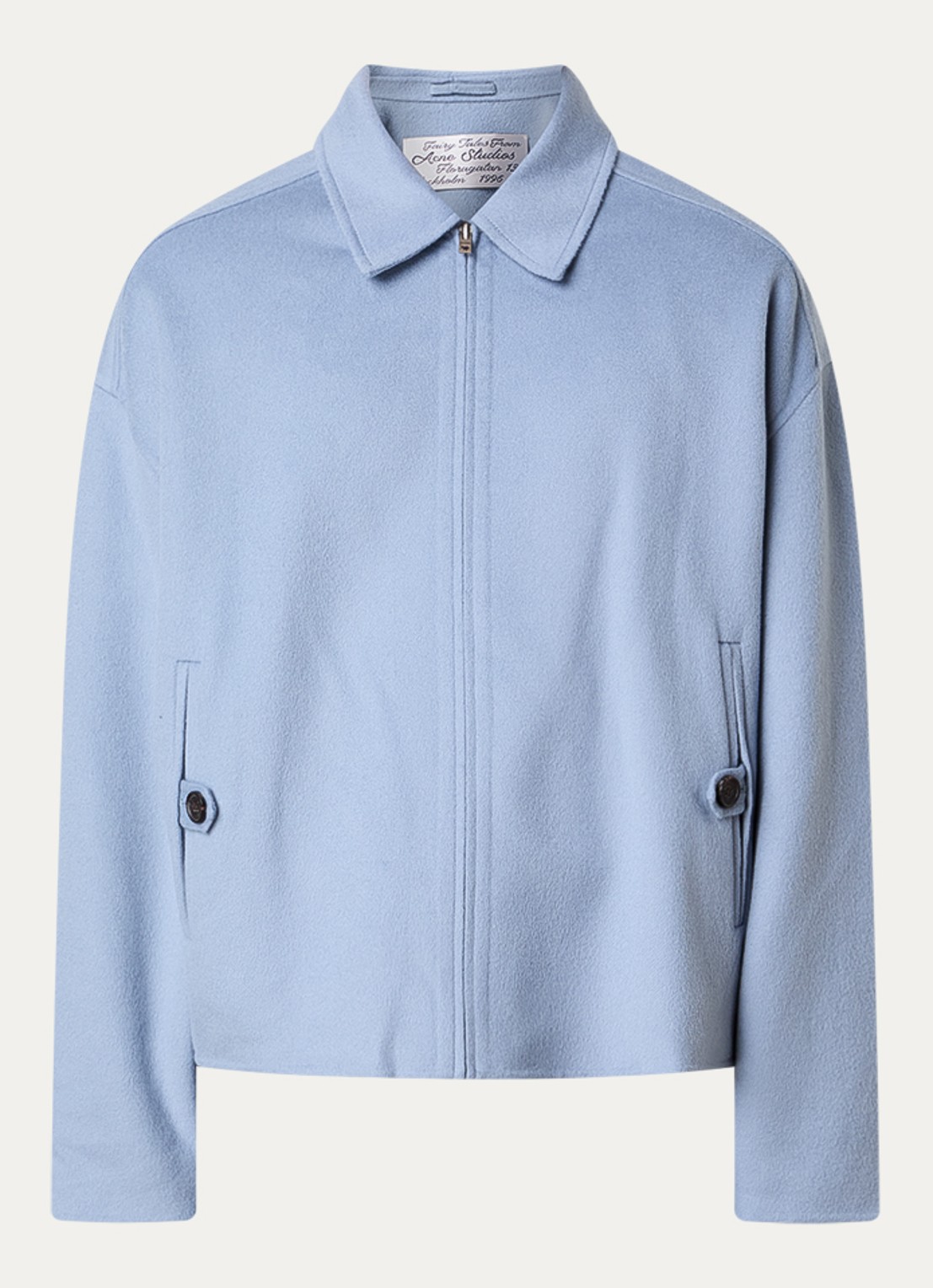 Acne Studios Jack in kasjmierblend met steekzakken - voorkant blauw
