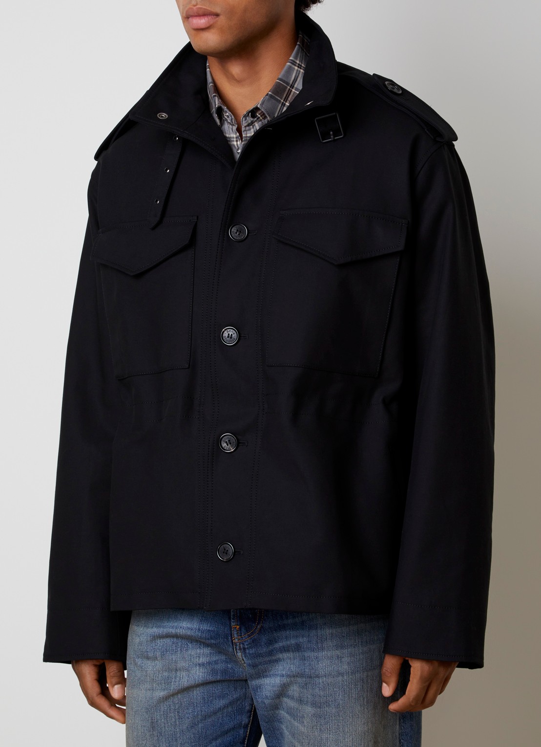 Acne Studios Jack met opstaande kraag - detail 3 zwart