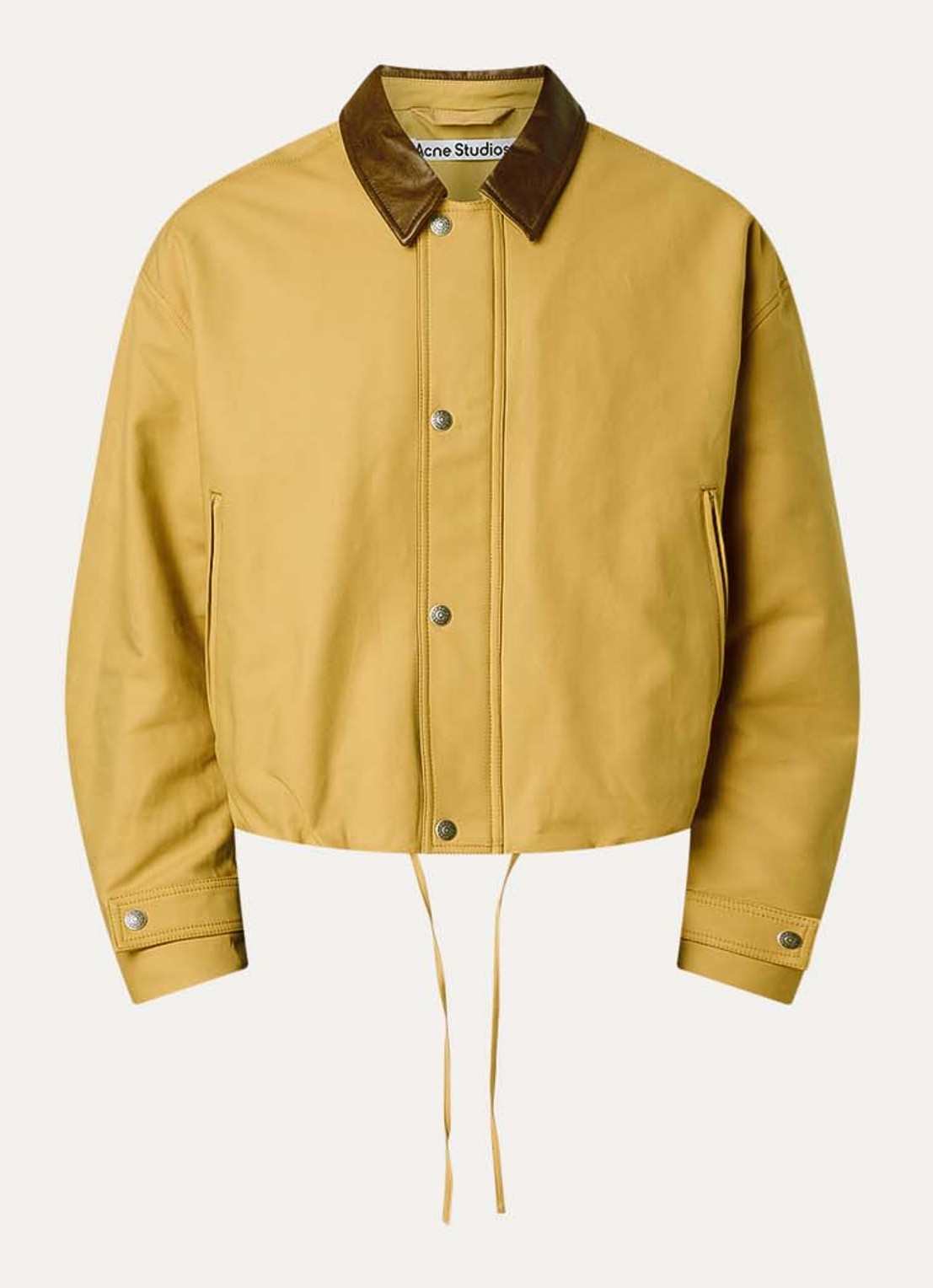 Acne Studios Jack met ritszakken en trekkoord - voorkant okergeel