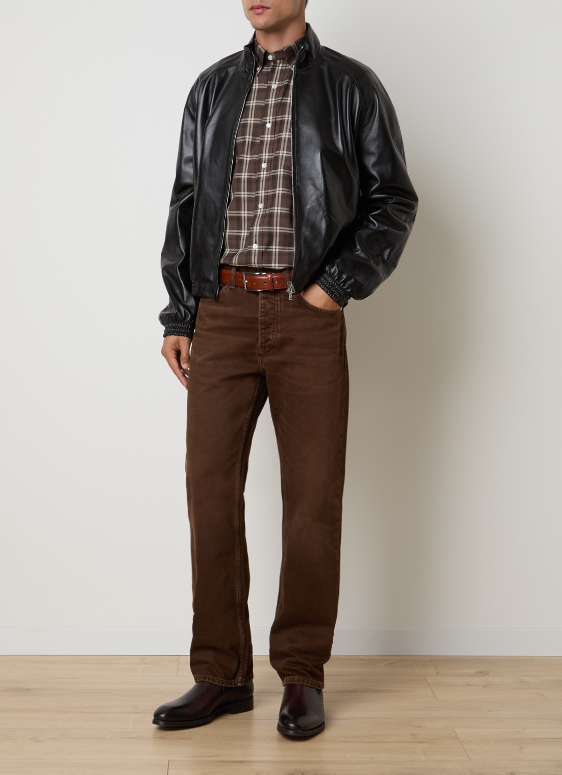 Acne Studios Jack van lamsleer met steekzakken - voorkant 5 zwart