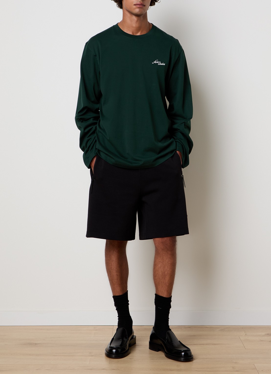 Acne Studios Longsleeve met logo - voorkant 2 groen