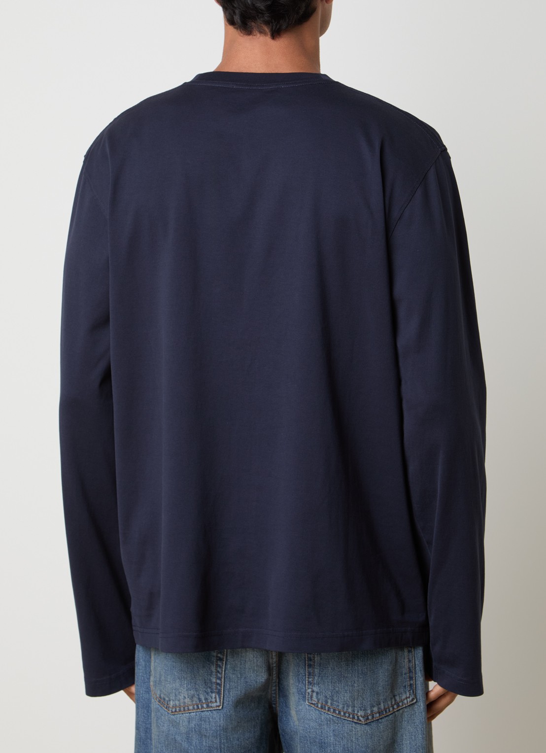 Acne Studios Longsleeve met logoborduring - achterkant 3 donkerblauw