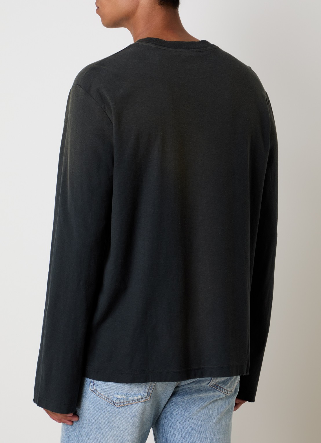 Acne Studios Longsleeve met logoprint en verwassen afwerking - achterkant zwart