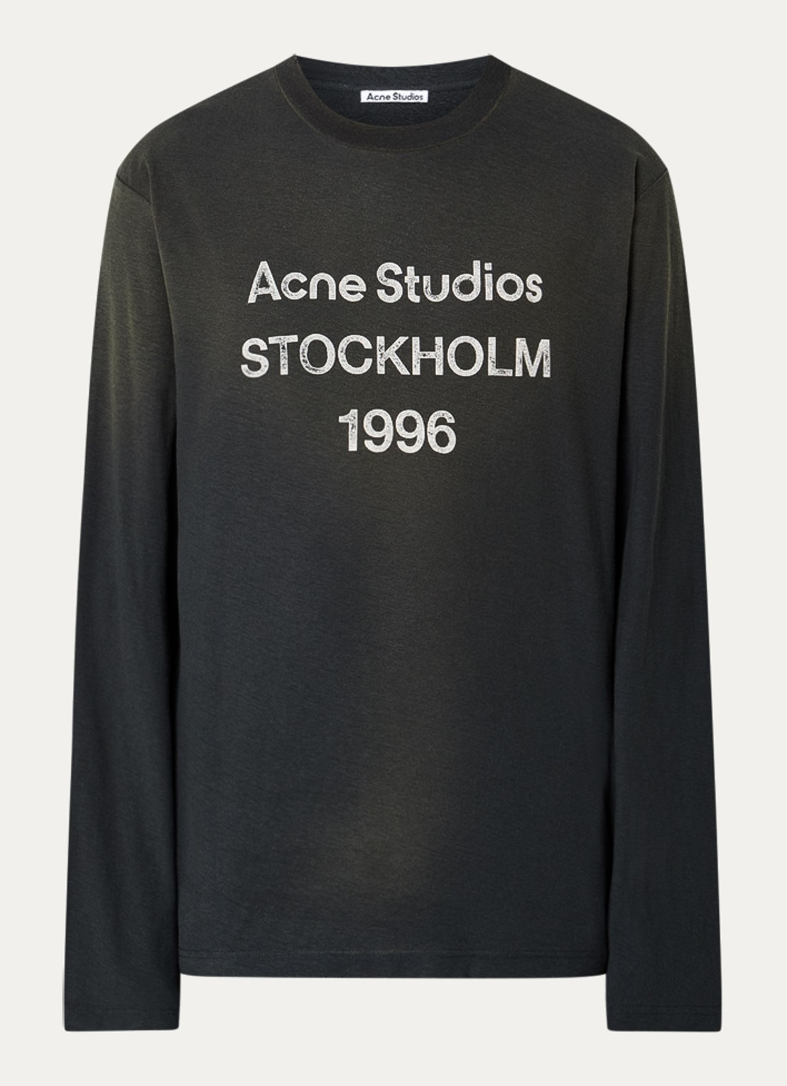 Acne Studios Longsleeve met logoprint en verwassen afwerking - voorkant 4 zwart