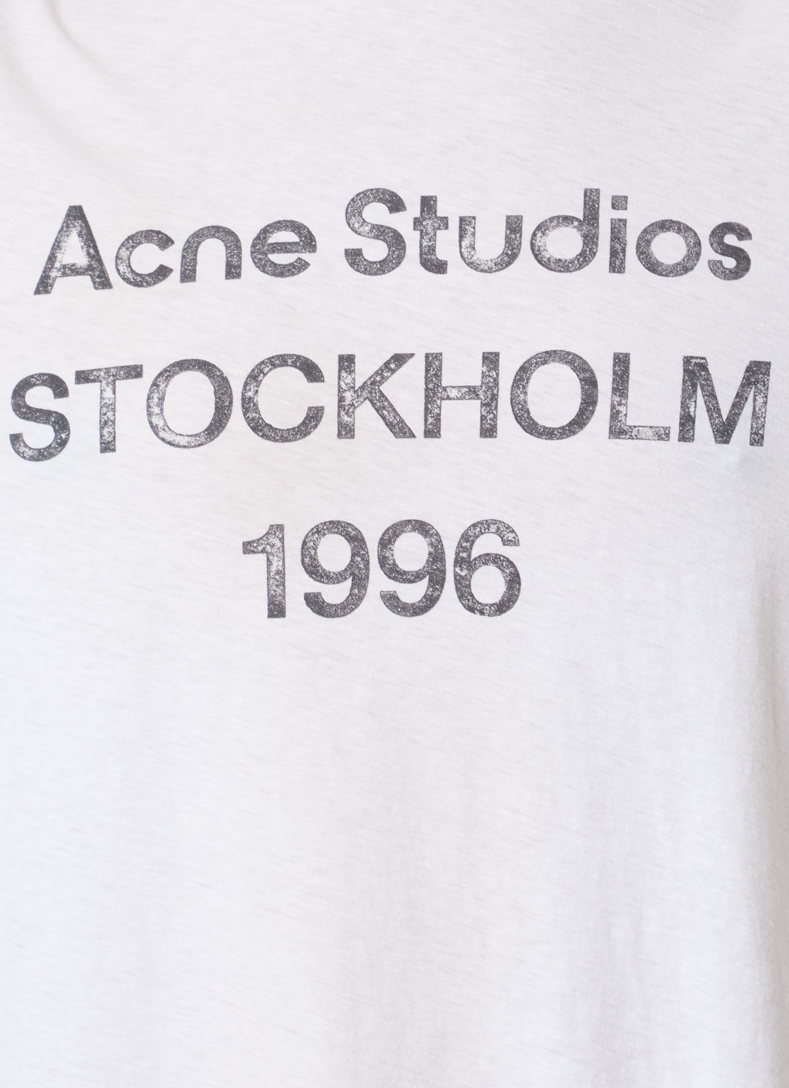 Acne Studios Longsleeve met logoprint en verwassen afwerking - detail 3 gebroken wit