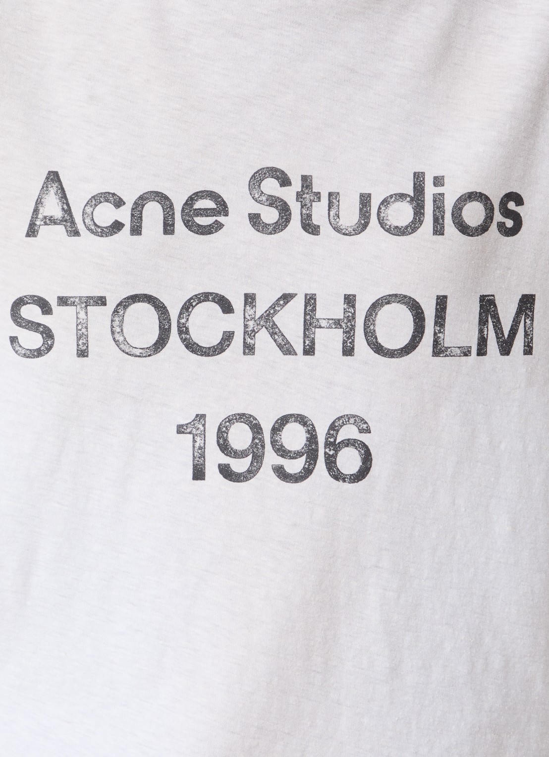 Acne Studios Longsleeve met logoprint en verwassen afwerking - detail 3 gebroken wit
