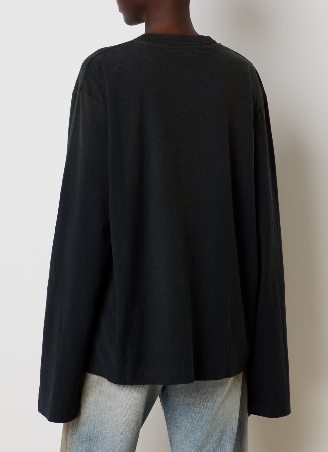 Acne Studios Longsleeve met logoprint en verwassen afwerking - achterkant 5 zwart