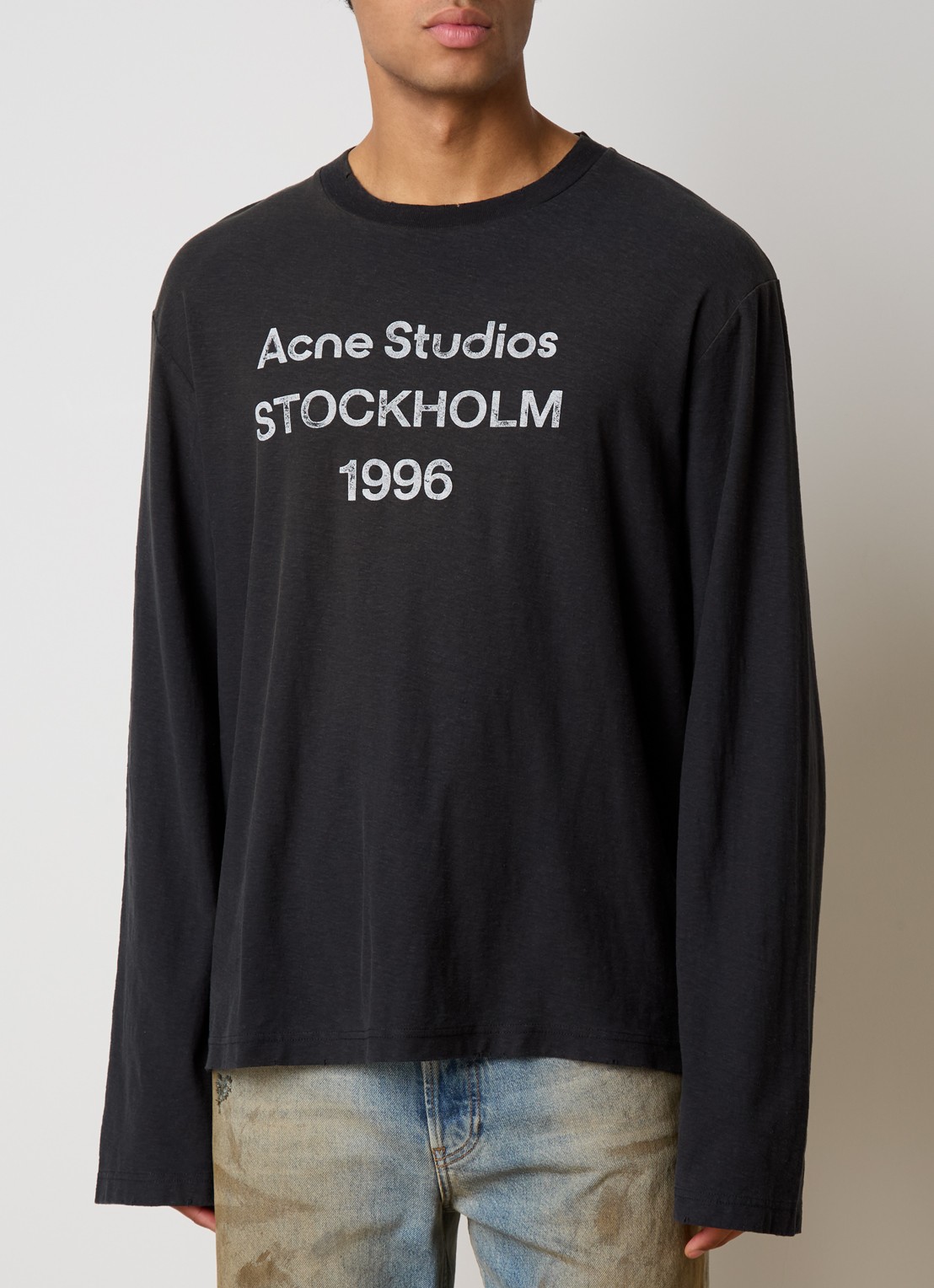 Acne Studios Longsleeve met logoprint - detail zwart