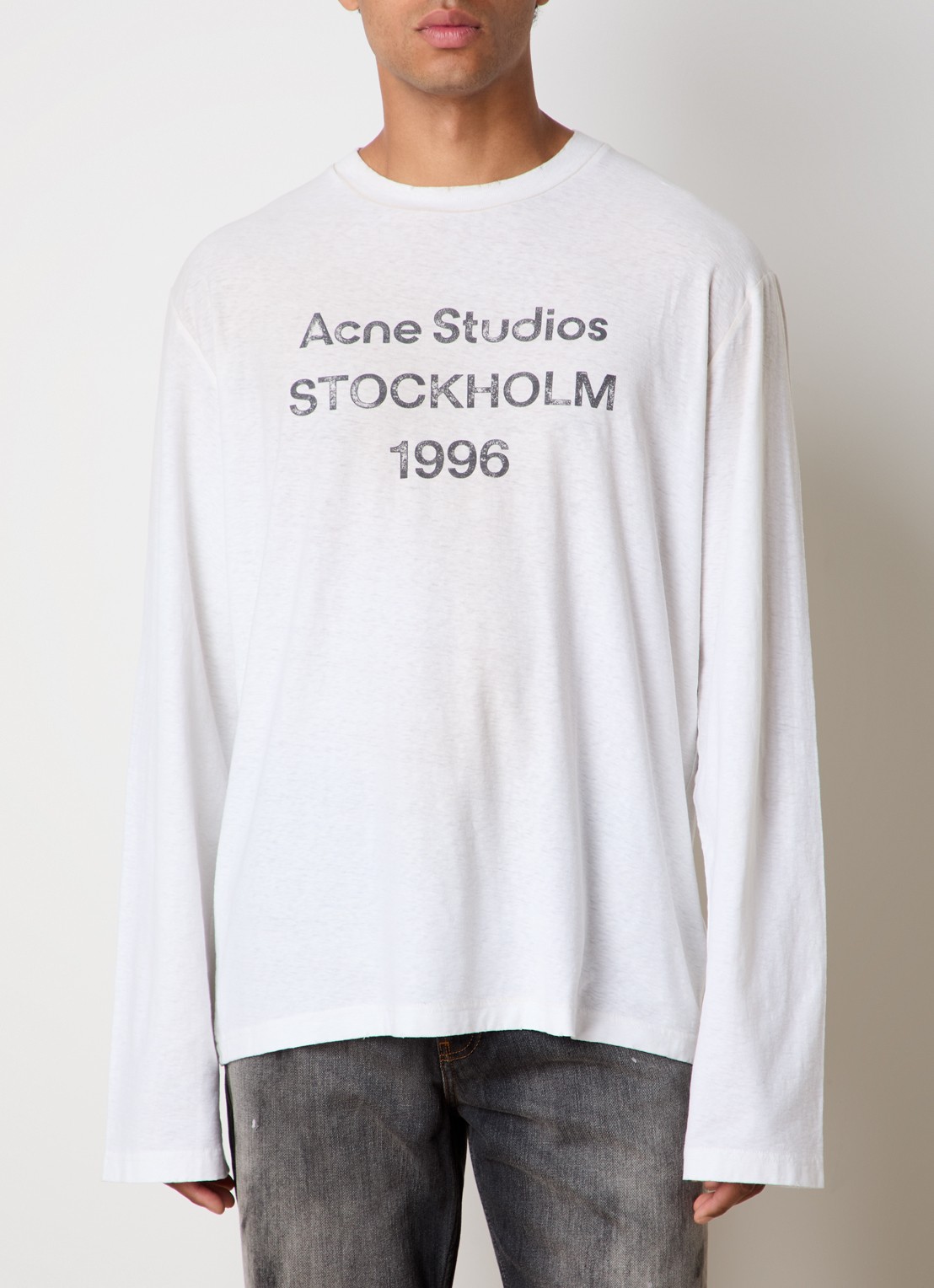 Acne Studios Longsleeve met logoprint - detail 4 gebroken wit