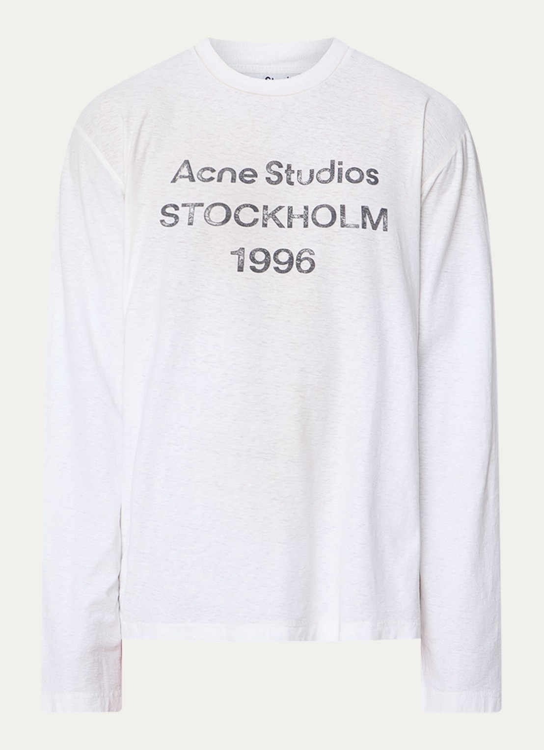 Acne Studios Longsleeve met logoprint - voorkant gebroken wit